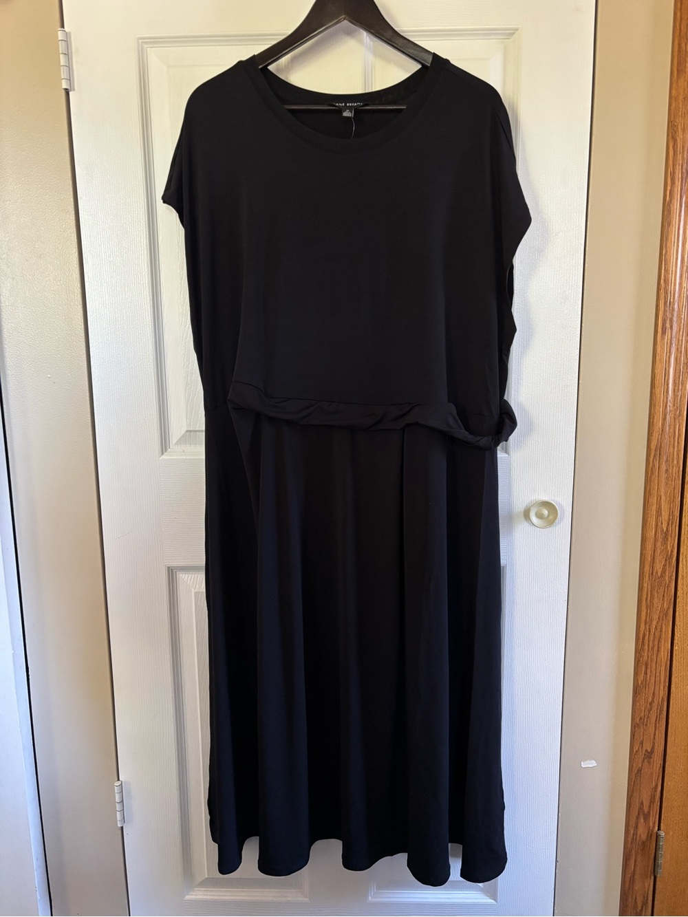 Lane Bryant Black Midi Dress with Short Sleeves